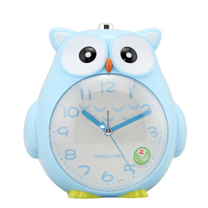 Lindo búho de dibujos animados doble música despertador para niños y estudiantes mesita de noche silencioso segundo barrido luz nocturna reloj despertador - Product Image 5