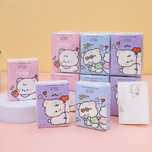 Pañuelos de bolsillo con estampado de dibujos animados personalizados, 3 capas, 9 Uds., pañuelo de oso blanco bonito, toalla de mano de <span class=keywords><strong>papel</strong></span> de alta calidad - Product Image 4