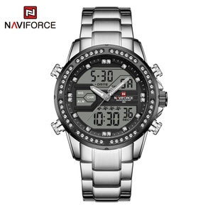 นาฬิกา NAVIFORCE รุ่น 9190 ขายส่งจากจีน นาฬิกาควอตซ์ดิจิตอลแบบกำหนดเองสำหรับผู้ชาย นาฬิกาข้อมือหรูหราสีทองกันน้ำสำหรับผู้ชาย - Product Image 5