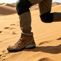 Bottes mi-hautes de randonnée pour hommes en cuir véritable, à large ajustement, antidérapantes, légères, pour l'extérieur, en solde