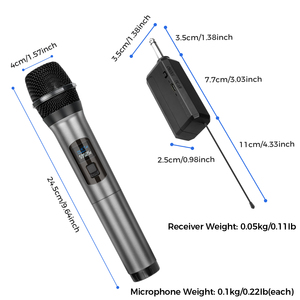 Hệ thống micro không dây chuyên nghiệp UHF LN2 mới, dùng cho gia đình, karaoke, tần số chọn lọc, cầm tay, di động - Product Image 2