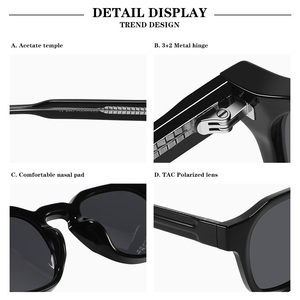 Yeni varış özel güneş gözlükleri Logo polarize küçük çerçeve güneş gözlüğü erkek kadın TR90 çerçeve klasik Retro UV400 asetat güneş gözlüğü - Product Image 2