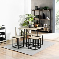 Table de cuisine et 2 chaises pour 4 avec banc 4 pièces ensemble de Table à manger pour petit espace appartement rétro
