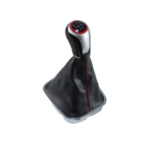 Pomo de Palanca de Cambios de Cuero y Terciopelo Negro para VW <span class=keywords><strong>Polo</strong></span> 6, Modificación Personalizada para Automóvil, Cabezal de Palanca de Cambios, Mejora <span class=keywords><strong>Interior</strong></span> - Product Image 4