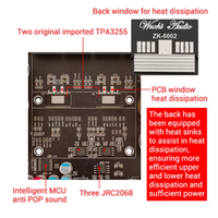 Amplificateur audio haute puissance 600Wx2 stéréo HiFi 2.0 canaux, carte amplificateur post-amplificateur pur ZK-6002, DC 18~50V, puce TPA3255
