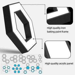 Lampada a Sospensione Commerciale Moderna Esagonale a LED 3CCT Dimmerabile Plafoniera Lineare per Ufficio Palestra Barbiere Hotel - Product Image 6