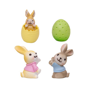 Кролик Kawaii, пластиковые поделки, сказочные украшения для сада, пасхальное кроличье яйцо, художественные аксессуары из смолы, 3D миниатюрные фигурки для ключей - Product Image 5