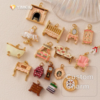 Ciondoli YML&Vintage a forma di mini mobili: Vasca da bagno, Divano, Toeletta, Caminetto, Sveglia fai da te, Bracciale con ciondoli, Accessori per collane