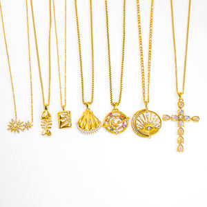 JUSNOVA-Collar de acero inoxidable pulido hecho a mano con piedras checas de oro de 18 quilates personalizado para mujer - Product Image 4