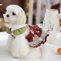 Jupe florale en polyester personnalisable pour chien, style Lolita, haut de gamme, élégante, confortable et respirante, pour petits chiens, vente en gros