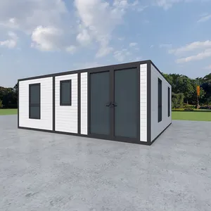 20FT avustralya 2 yatak odası lüks predfabricated konteyner evler büyükanne düz çatı genişletilebilir konteyner ev tam banyo ile