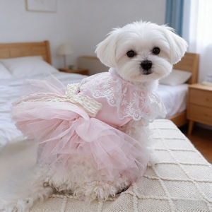 Falda de tul rosa para perro, vestido estilo princesa, tutú de encaje de hadas, atuendo para mascotas, para las cuatro estaciones - Product Image 2