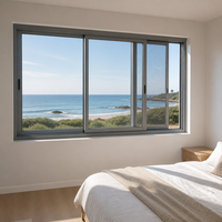 JUNYAO Doppelverglastes Horizontales Schiebefenster aus Aluminiumlegierung PA66 mit Thermischer Trennung, Schalldicht, Energieeffizient, Premium NFRC AS2047