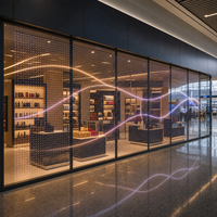 Écran LED transparent pour vitrine de magasin duty-free d'aéroport
