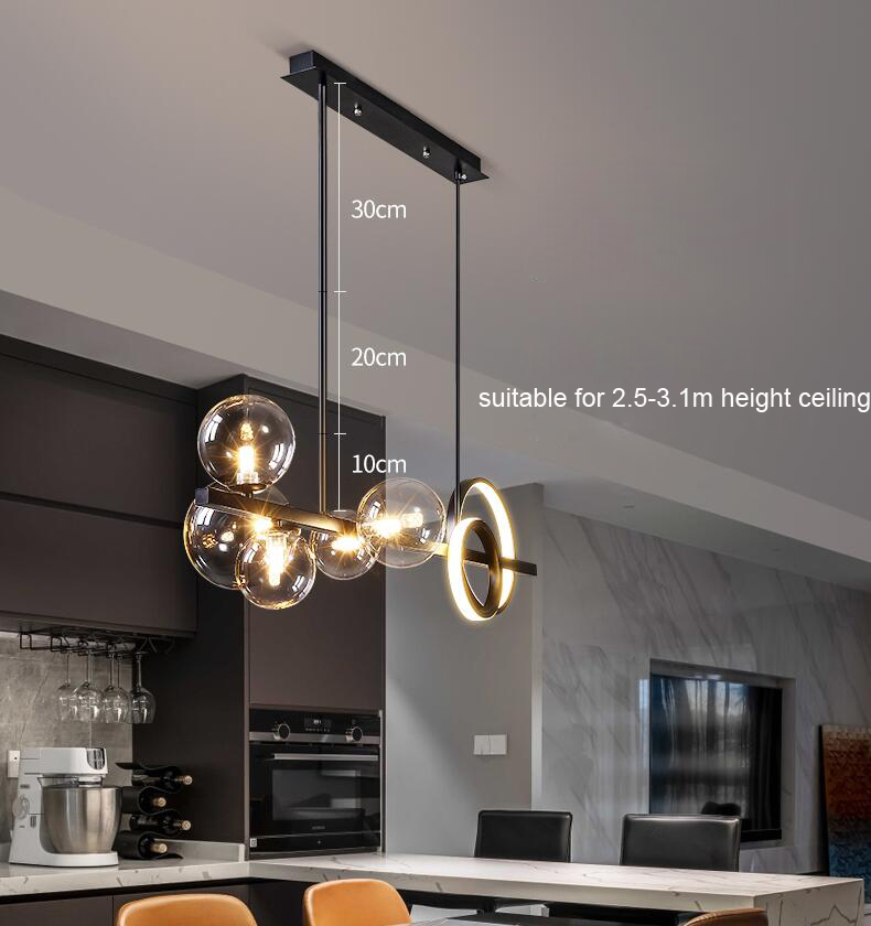 Nordic modern brief simple design G4 led staircase long chandelier lighting  gold iron  glass lights for sitting room