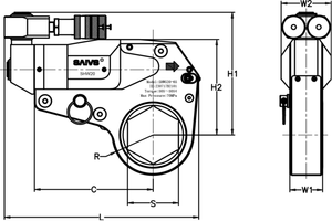 SHWD30 10000Psi 9423Nm ชุดขับเคลื่อนแบบกลวงสำหรับประแจแรงบิดไฮดรอลิกแบบคาสเซ็ต AF 41-90 มม. พร้อมข้อต่อแบบเร็ว - Product Image 3