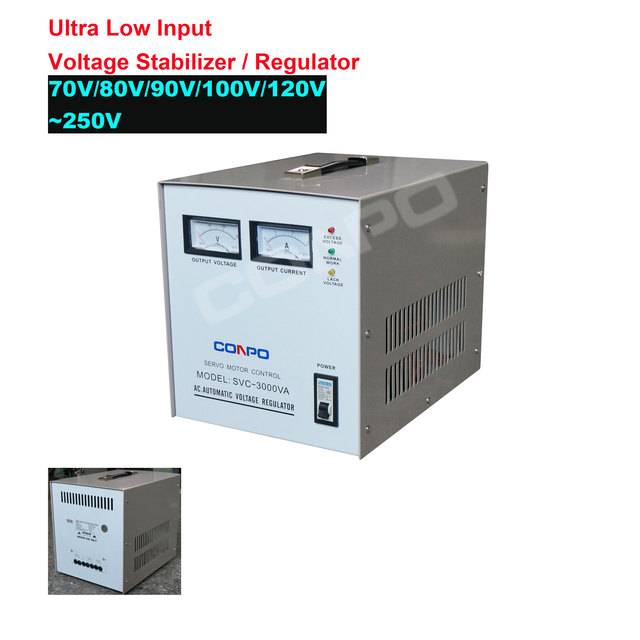 70V/80V/90V/100V/120V~250V Ultra Low Input AVR Automatic Voltage Regulator Stabilizer SVC-3000VA Estabilizador De Voltaje 220V