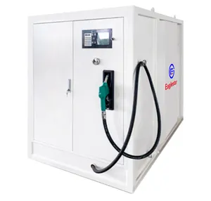 Chine Fabrication Skid Station D'essence Conteneur Portable Carburant Gaz Diesel Pompes avec Imprimante Mobile Mini Réservoirs D'essence Station