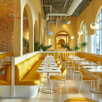 Langlebige Moderne Luxus-Café-Sitzbank Sofa-Sitzgruppe Stuhl Tisch Sitzmöbel für Restaurants