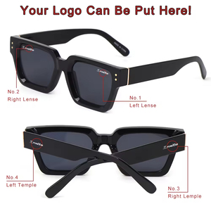 Gafas de Sol de Lujo Personalizadas Premium para Mujer, Gafas de Sol Cuadradas de Marca Negra para Hombre - Product Image 2