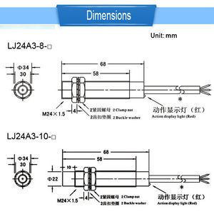 Interrupteur de proximité inductif LJ24A3-10-Z/BX LJ24A3-10-Z/AX LJ24A3-10-Z/CX, fabrication directe, positionnement, déplacement, filetage - Product Image 6