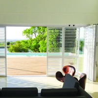 Volet réglable avec système de liaison, porte coulissante pliante en aluminium en promotion