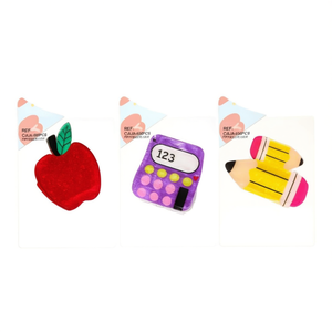 Pinzas de Pelo Acrílicas Angelina, Juego de 3 Piezas, Diseño de Calculadora y Lápiz, Estilo de Dibujos Animados para Estudiantes, Regreso a Clases - Product Image 1
