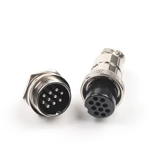 Electrical GX20 10 Pin Screw Female Male Round Connector Aviation Socket Plug Metal Wire Waterproof Circular Solder Connectors