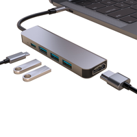 Hub USB de Alta Calidad con 5 Puertos, Estación de Acoplamiento y Hub USB Multipuerto USB-C 3.1 a USB 3.0+ USB 2.0+PD+4K HDTV para Portátil