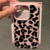 Coque de protection personnalisée en TPU et PU à motif léopard pour iPhone 17, 16, 15 Pro Max, 17 Air