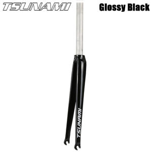 TSUNAMI 700C, horquilla dura para bicicleta de <span class=keywords><strong>carretera</strong></span>, aleación de <span class=keywords><strong>aluminio</strong></span>, fibra semicarbonada, llanta de fibra de carbono rápida, freno de tubo recto, accesorios para bicicleta - Product Image 2