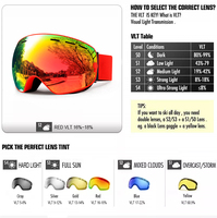 OEM Lunettes de ski TPU de haute qualité Grandes lentilles sphériques Lunettes de snowboard anti-buée polarisées en couleur Lunettes de sport pour la neige Lunettes de soleil