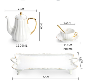 20pcs di Alta Qualità di Lusso Europeo di Ceramica Per Usi Domestici Pomeriggio Teiera tazza di Tè Set Con Vassoio - Product Image 6