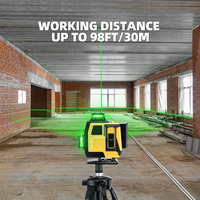 Niveau laser industriel 16 lignes 360° auto-nivelant avec trépied, outil de nivellement 4D, lumière verte, batterie Li-Ion, DC 18V, précision 1mm