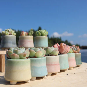 Pot de fleurs créatif en céramique arc-en-ciel, respirant et durable, style minimaliste <span class=keywords><strong>urbain</strong></span>, <span class=keywords><strong>petit</strong></span> format pour bureau, balcon, <span class=keywords><strong>jardin</strong></span>, maison - Product Image 2