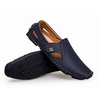 Sandales de plage décontractées pour hommes, en cuir respirant, confortables, multicolores, style bateau, pour les loisirs en plein air