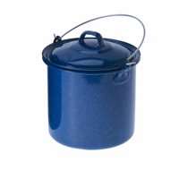 Marmite droite en émail bleu moucheté, grande marmite à soupe et ragoût, ustensile de cuisson en émail pour le camping avec couvercle et pour usage extérieur