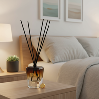 Musi Ensemble cadeau de diffuseur d'huiles essentielles créatif sans flamme en verre et bois, parfum d'ambiance pour intérieur, ornement 60-90
