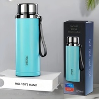Termos Stainless Steel Kapasitas Besar Baru, Mug Bisnis Premium, Pemisah Teh dan Air untuk Kantor, Botol Air Bergaya, Terisolasi