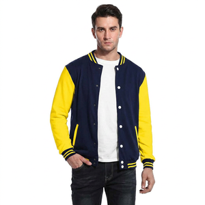 Blouson Bomber Homme en Cuir et Laine, Style Universitaire Décontracté, Coupe Classique, Logo Personnalisable, Veste d'Hiver Tendance - Product Image 1