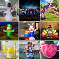 Grandes lanternes gonflables extérieures personnalisées d'étoiles de lune de Ramadan Mubarak toutes sortes personnalisées décorations musulmanes d'Eid Islam chaudes