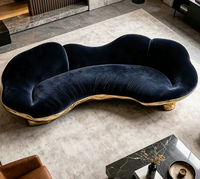 Canapé en tissu italien à coque incurvée, canapé inclinable de luxe pour villa, canapé design artistique et élégant, mobilier de maison pour salons haut de gamme