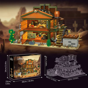 Set de Construcción de Bloques de la Oficina del Sheriff de 3527 Piezas, 3 Pisos Desmontables, Luz LED, Decoración de Casa de Pueblo del Oeste, Regalo Educativo STEAM para Niños - Product Image 6