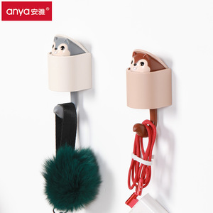 Squirrel Wall Hook Brown Self Adhesive Creative Coat Hat Holder - Product Image 2