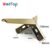 WELLTOP - Patas Metálicas para Muebles Personalizados, Estilo Europeo de Lujo, Base de Sofá Cama Cromada Dorada, Diseño Moderno para Exteriores, Dormitorio, Hospital