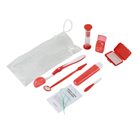 Kit orthodontique 8 en 1, ensemble d'hygiène dentaire avec brosse à dents orthodontique, brosse interdentaire, fil dentaire, cire dentaire, miroir, étui de voyage, OEM