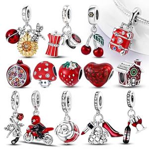 Charm Pendente MULA Serie Rossa Originale in Argento Sterling <span class=keywords><strong>925</strong></span> per Bracciali e Collane Fai-da-Te Gioielli per Bambini Idea Regalo con Zircone - Product Image 1