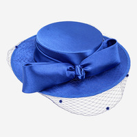 Sombreros de moda al por mayor para mujer: Sombrero cloche retro blanco floral para mujer, fascinador con lazo grande y velo de malla