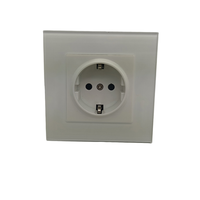 Wellsdiy - Interruptores y Enchufes Eléctricos de Pared de Alta Calidad, Estándar Europeo, Panel de Vidrio Moderno, 1 Grupo, 250 V, 16 A