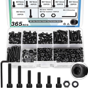 M3 Black Internal Hex Screw Nut Set 6 Sizes With Washers And Wrenches For Diy Projects - Product Image 2